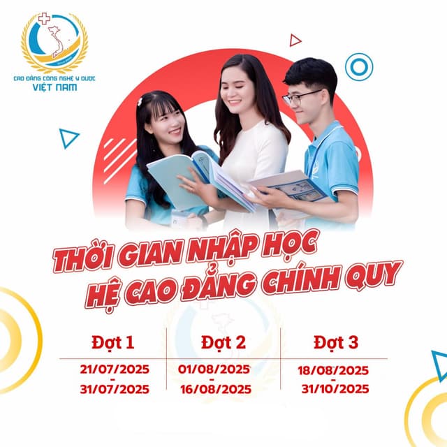 CÁC MỐC THỜI GIAN NHẬP HỌC CAO ĐẲNG CHÍNH QUY